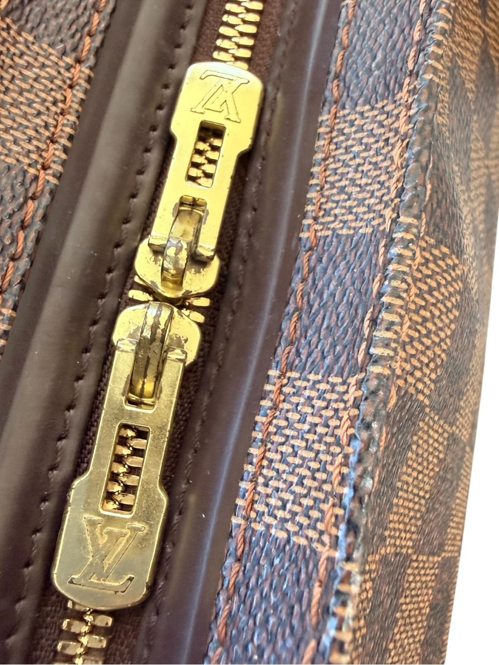 Louis Vuitton Chelsea Damier Ebene Shoulder Tote Bag Brown LV Zip Tote - Picture 10 of 16